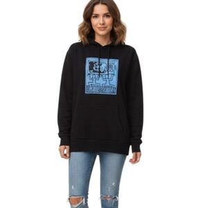 Levi's Women's Keith Haring X Mickey TV Fleece Hoodie Black Size L